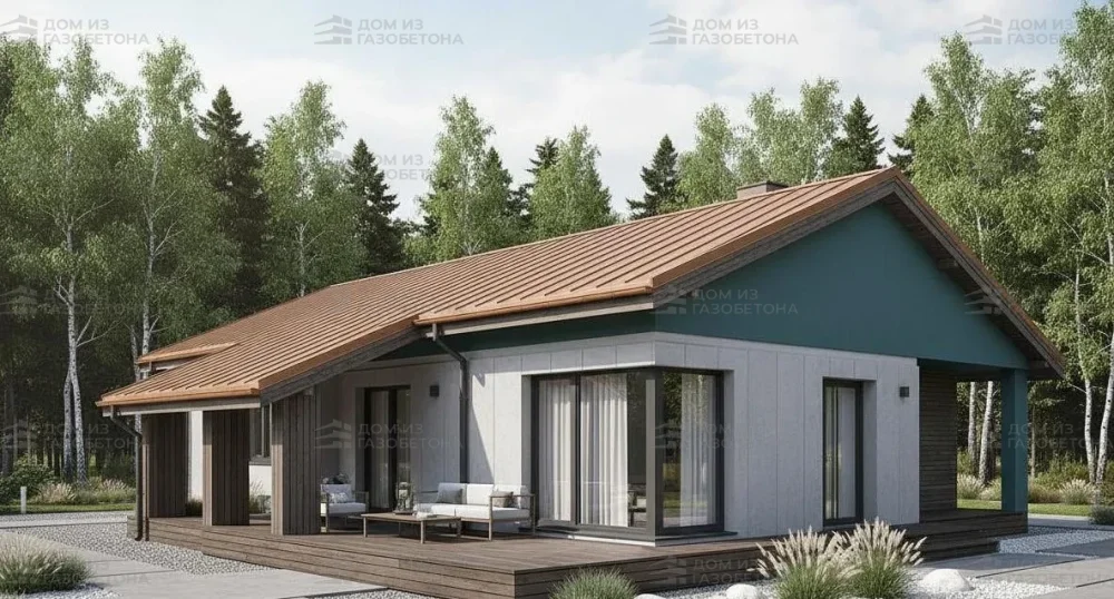 Проект Одноэтажный дом 14 на 12, 109 м2