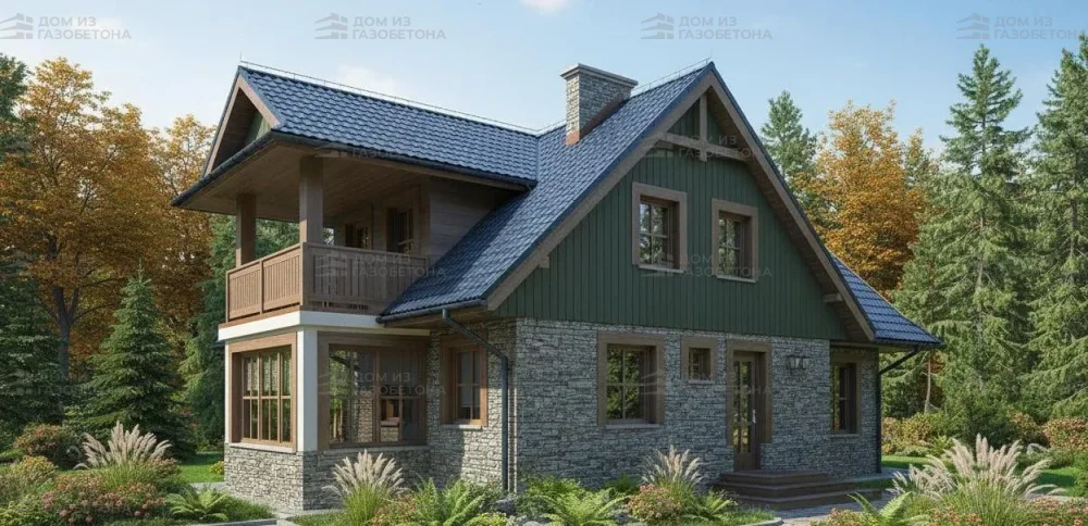 Проект Двухэтажный дом 15 на 9, 148 м2