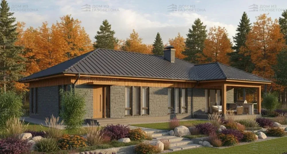 Проект Одноэтажный дом 18 на 17, 147 м2